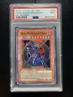 2010-17 YU-GI-OH! DARK MAGICIAN/CHAOS IOC REPRINT PSA 9 - Image 1