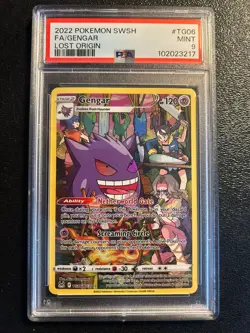 PSA 9 Gengar TG06 Lost Origin Trainer Gallery Ultra Rare Pokemon Card - Image 1