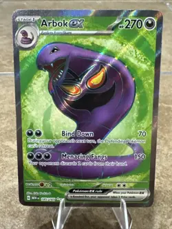 Arbok ex 185/165 S&V 151 (MEW) NM Ultra Rare Full Art Pokemon Card - Image 1