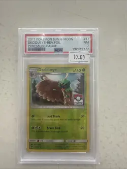 Decidueye Reverse Holo Pokemon League Promo Card Sun & Moon 11/149 PSA 7 - Image 1