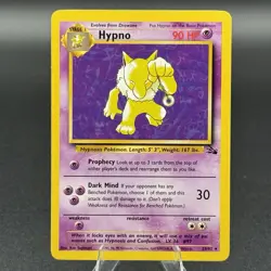 Pokemon Hypno Fossil Set Card Rare Non-Holo Unlimited 23/62 Very Good Condition - Image 1