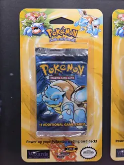 1999 POKEMON BASE UNLIMITED CHARIZARD, BLASTOISE, VENUSAUR BLISTER PACK - FRAMED - Image 2