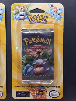 1999 POKEMON BASE UNLIMITED CHARIZARD, BLASTOISE, VENUSAUR BLISTER PACK - FRAMED - Image 4