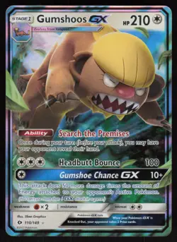 Gumshoos GX 110/149 Ultra Rare: SM Base Set Pokemon TCG Near Mint - Image 1