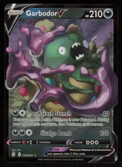 Garbodor V 100/203: Evolving Skies Pokemon TCG Near Mint - Image 1