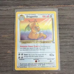 Pokemon Dragonite 4/62 Holo Unlimited Fossil (1999) WOTC Unlimited TCG HP - Image 1