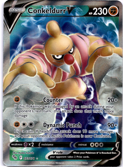 Pokemon TCG Conkeldurr V 073/078 Pokemon GO Full Art Holo Rare Near Mint - Image 1