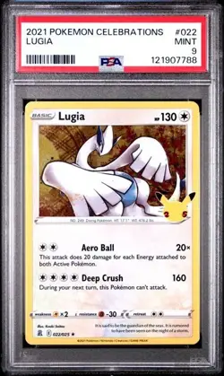 Pokemon TCG 2021 Lugia Holo Rare Celebrations 022/025 25th Anniversary PSA 9 MT - Image 3