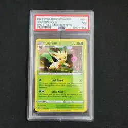 2022 POKEMON SWSH BLACK STAR PROMO 191 LEAFEON-HOLO BRILLIANT STARS - PSA 7 - Image 1