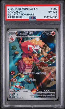 2023 POKEMON PAL EN-PALDEA EVOLVED | ILLUSTRATION RARECROCALOR 202 PSA 8 - Image 1