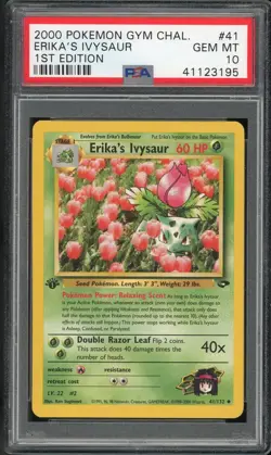 2000 Pokemon Gym Challenge Erika's Ivysaur #41 GEM MT PSA 10 1st Edition - Image 1