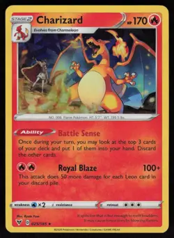 Charizard 025/185 Cracked Ice Holo: Vivid Voltage Pokemon TCG Near Mint - Image 1