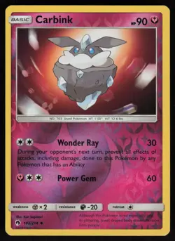 Carbink 143/214 Reverse Holo: Lost Thunder Pokemon TCG Near Mint - Image 1