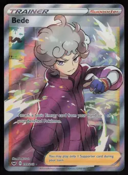 Bede 199/202 Full Art: Sword & Shield Base Set Pokemon TCG Near Mint - Image 1