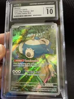 Pokemon Snorlax 051 CGC 10 GM Black Star Promo 151 Scarlet & Violet Pokemon TCG - Image 2