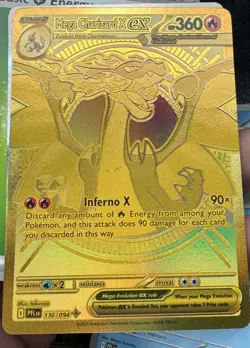 Pokemon Phantasmal Flames GOLD MEGA CHARIZARD X EX 130/094 Hyper Rare MINT-NM - Image 1