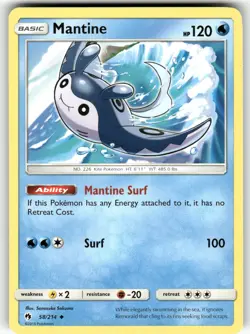Mantine SM - Lost Thunder Uncommon Pokemon Lightly played - Image 1