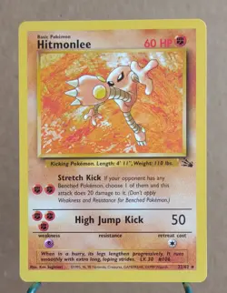 1999 Pokemon Fossil Hitmonlee #22 NM - Image 1