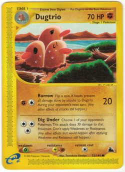 Dugtrio 52/144 Non Holo Common LMP Pokemon Card HQ Scan - Image 1