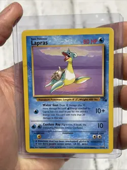 Pokemon TCG - Lapras - 25/62 - Rare Unlimited - Fossil Unlimited LP Vintage Card - Image 1
