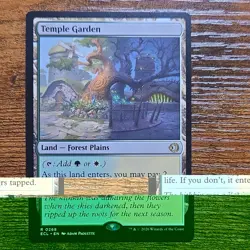 Wizards Magic: The Gathering Temple Garden ECL Rare Land White Green - Image 1