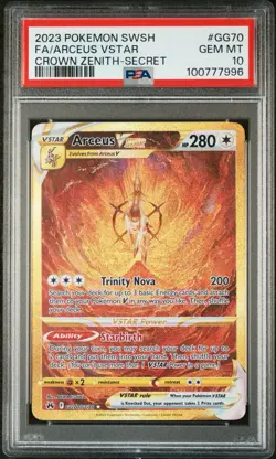2023 Pokemon Sword & Shield Crown Zenith Arceus Vstar GG70 Gem Mint PSA 10 - Image 1
