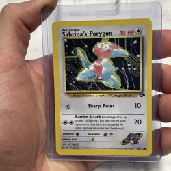Sabrina's Porygon 98/132 Unlimited Pokemon Gym Challenge LP+ Vintage Nintendo - Image 1