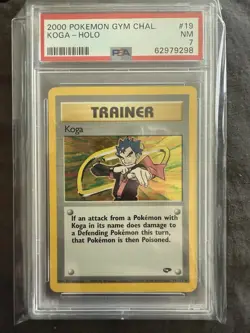 Pokemon Koga 19/132 Unlimited Holo Rare 2000 WOTC Gym Challenge - Image 1