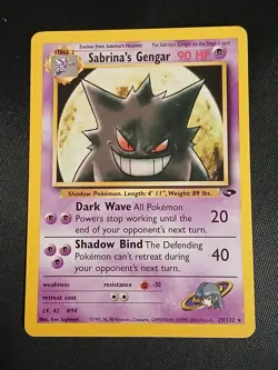 Sabrina’s Gengar 29/132 Pokemon Gym Challenge Rare MP - Image 1