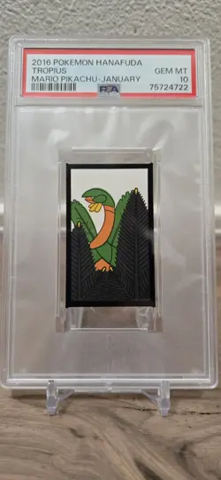 PSA 10 2016 Pokemon Hanafuda Mario Pikachu-January Tropius - Image 1