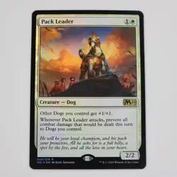 MTG FOIL Pack Leader Rare NM #029 Magic Core Set 2021 Dog Creature White Card - Image 1