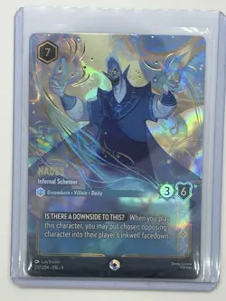 Disney Lorcana TCG Enchanted Hades Infernal Schemer Full Art Rare Card 237/204 - Image 1