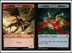 MTG - 4 x Dragon (0014) (5/5) (Flying) / Treasure Token - Tarkir - Playset 4x x4 - Image 2