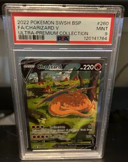 2022 Pokemon SWSH UPC Black Star Promo 260 Charizard Full Art V UPC PSA 9 - Image 1