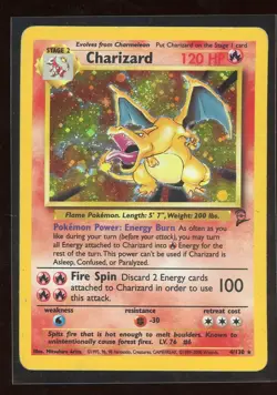 WING SWIRL 2000 Pokemon Game Base Set 2 II Charizard 4/130 Holo Foil Rare WOTC - Image 1