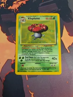 Vileplume 15/64 Jungle No Symbol Error Holo Rare Pokemon TCG Card MP - Image 1
