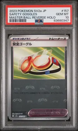 2023 Pokemon SV2a JP Safety Goggles #157 GEM MT PSA 10 Master Ball Reverse Holo - Image 1