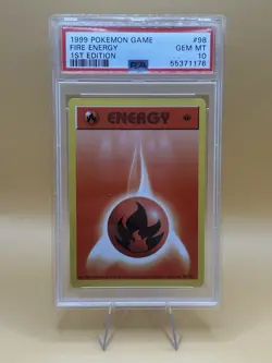 1999 Pokemon Shadowless 1st Edition Base Set Fire Energy #98 PSA Gem Mint 10 - Image 1