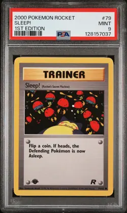 2000 POKEMON ROCKET 1ST ED #79 SLEEP! PSA 9 - Image 1