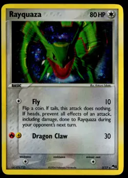 2006 POKEMON #3/17 RAYQUAZA HOLO POP SERIES 1 DMG - Image 1