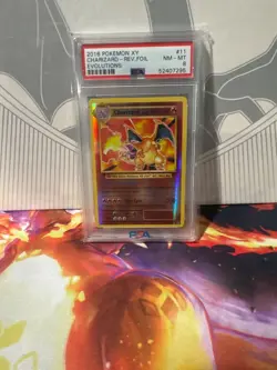 2016 Pokemon XY Evolutions Charizard Reverse Holo #11 PSA 8 NM-MT Graded - Image 1