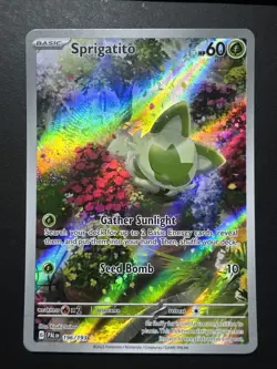 Pokemon TCG S&V Paldea Evolved Sprigatito Card 196/193 Illustration Rare - Image 1