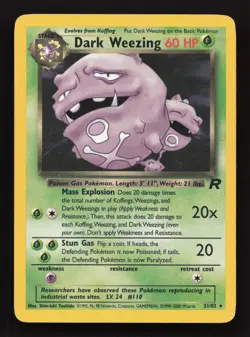 Pokemon TCG Dark Weezing Team Rocket 14/82 Holo Unlimited Rare Card - Image 1