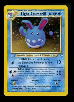 Light Azumarill 13/105 Neo Destiny 2000 Holo Rare WOTC Pokemon Card TCG - Image 1