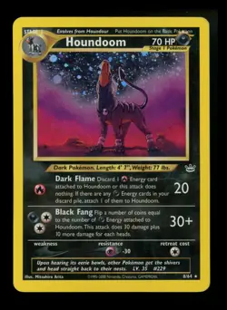 #2 Houndoom 8/64 Neo Revelation 2000 Holo Rare WOTC Pokemon Card TCG - Image 1