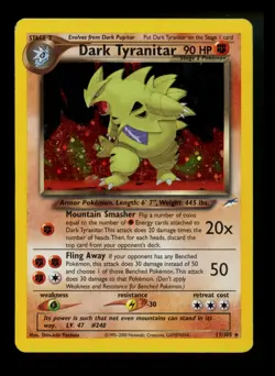 Dark Tyranitar 11/105 Neo Destiny 2000 Holo Rare WOTC Pokemon Card TCG - Image 1