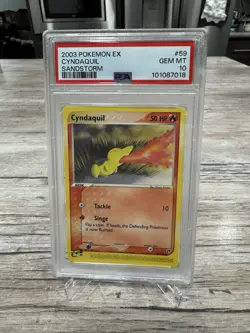 Psa 10 GEM MINT Cyndaquil 2003 EX Sandstorm 59/100 Reverse Holo Pokemon Card - Image 1