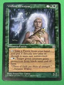 Magic: The Gathering Homelands MTG CCG WILLOW PRIESTESS Summon Faerie English NM - Image 1