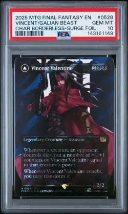 PSA 10 Vincent Valentine (Borderless) (Surge Foil) MTG Final Fantasy 0528 - Image 5