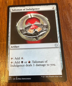 Talisman of Indulgence (AFC) MTG - Image 1